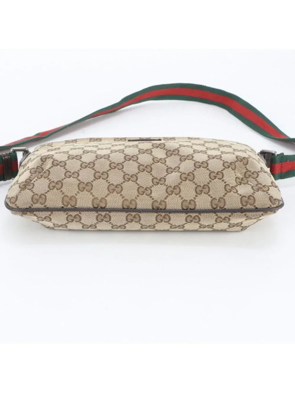 Gucci GG Canvas Sherry Line Leather Shoulder Bag Crossbody Messenger